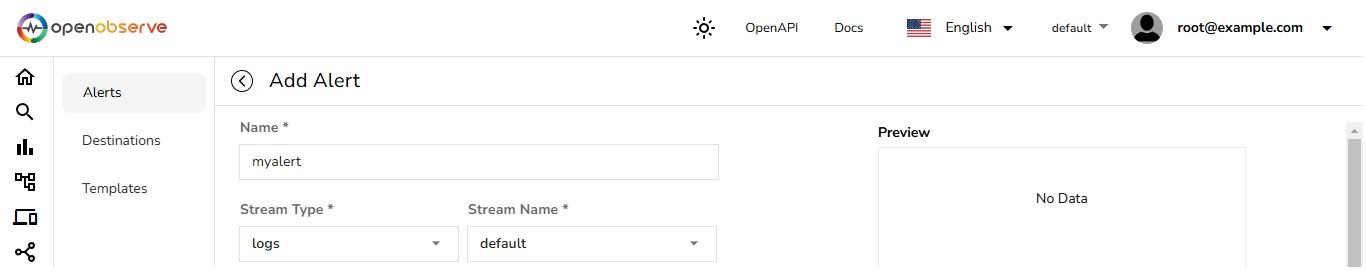 Setting real-time alert conditions in OpenObserve
