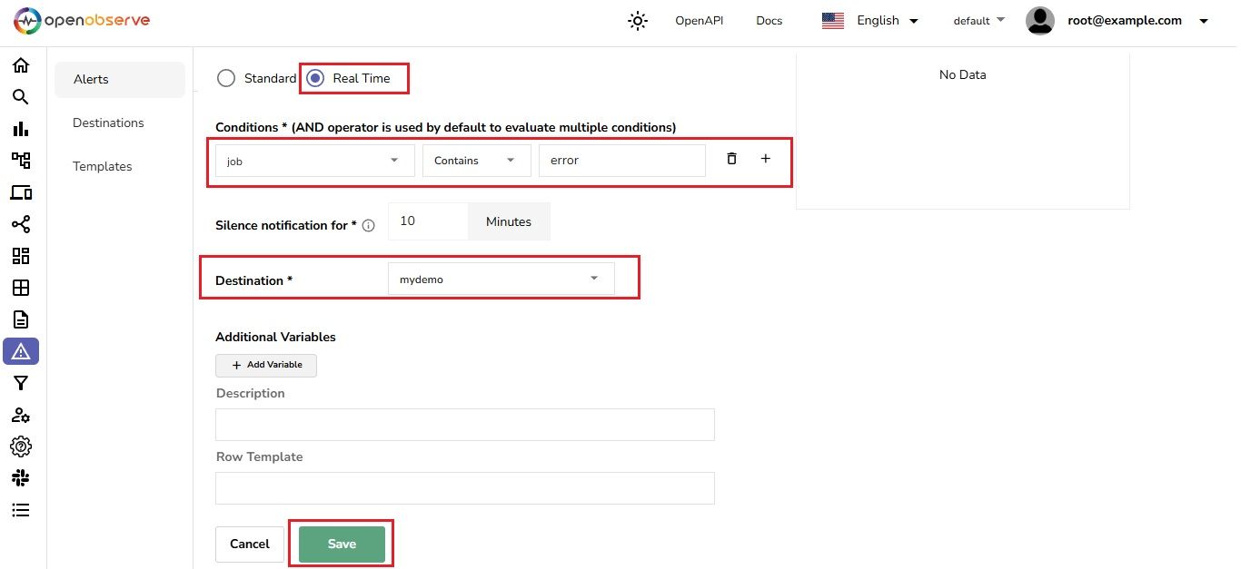 Curl command for log ingestion in OpenObserve
