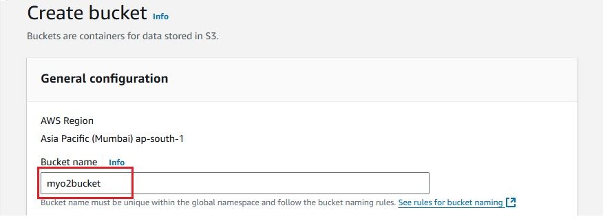 AWS S3 Console - Step to Provide a Unique Bucket Name