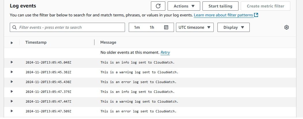 AWS CloudWatch Logs - Viewing Log Data