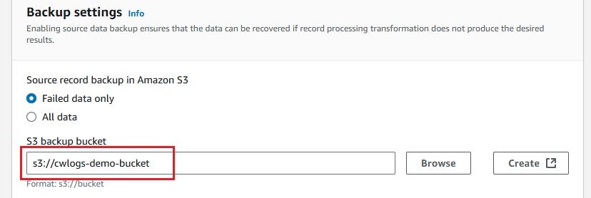 AWS Kinesis Console - Configure Batching Options for Firehose