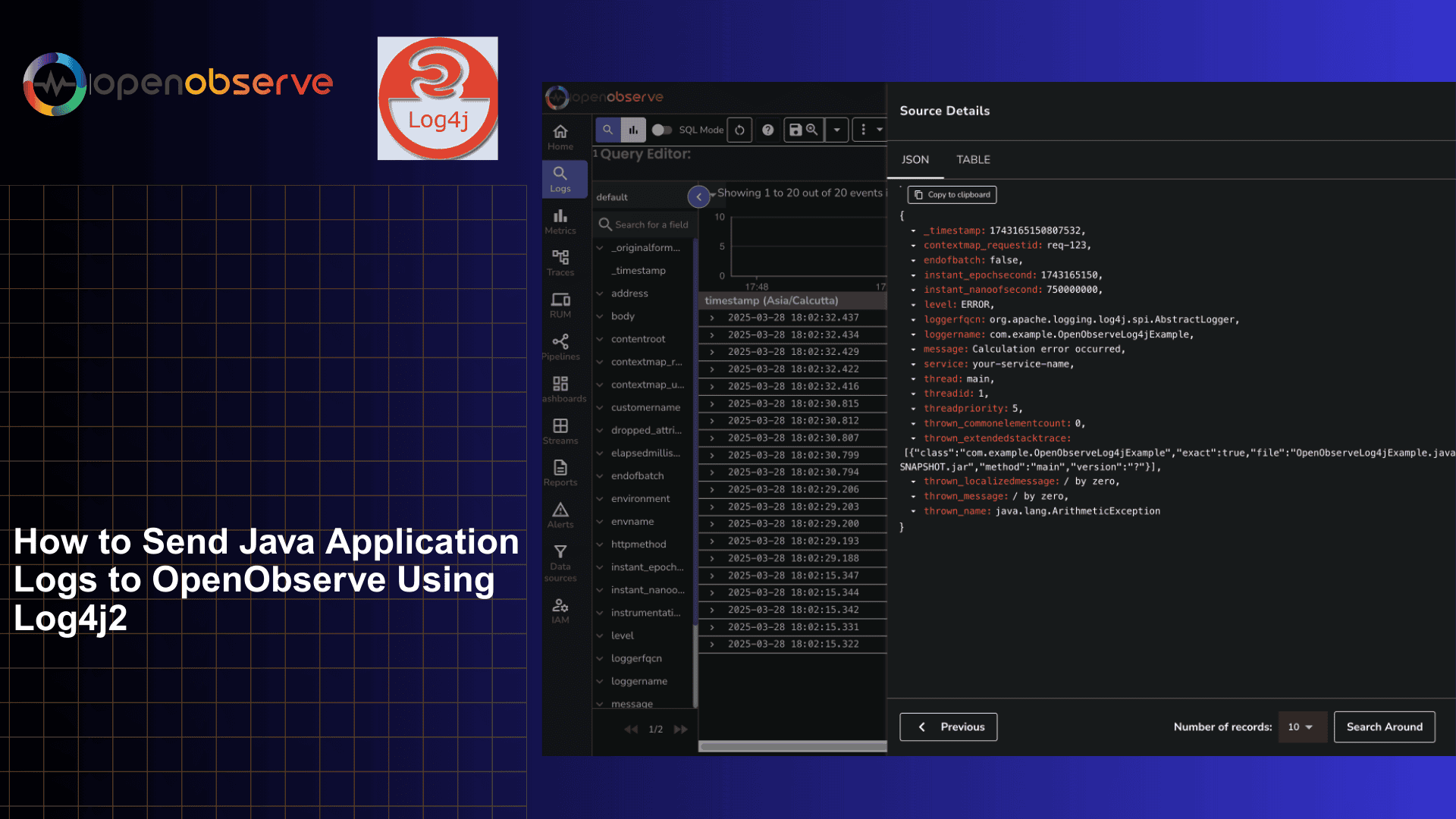 How to Send Java Application Logs to OpenObserve Using Log4j2