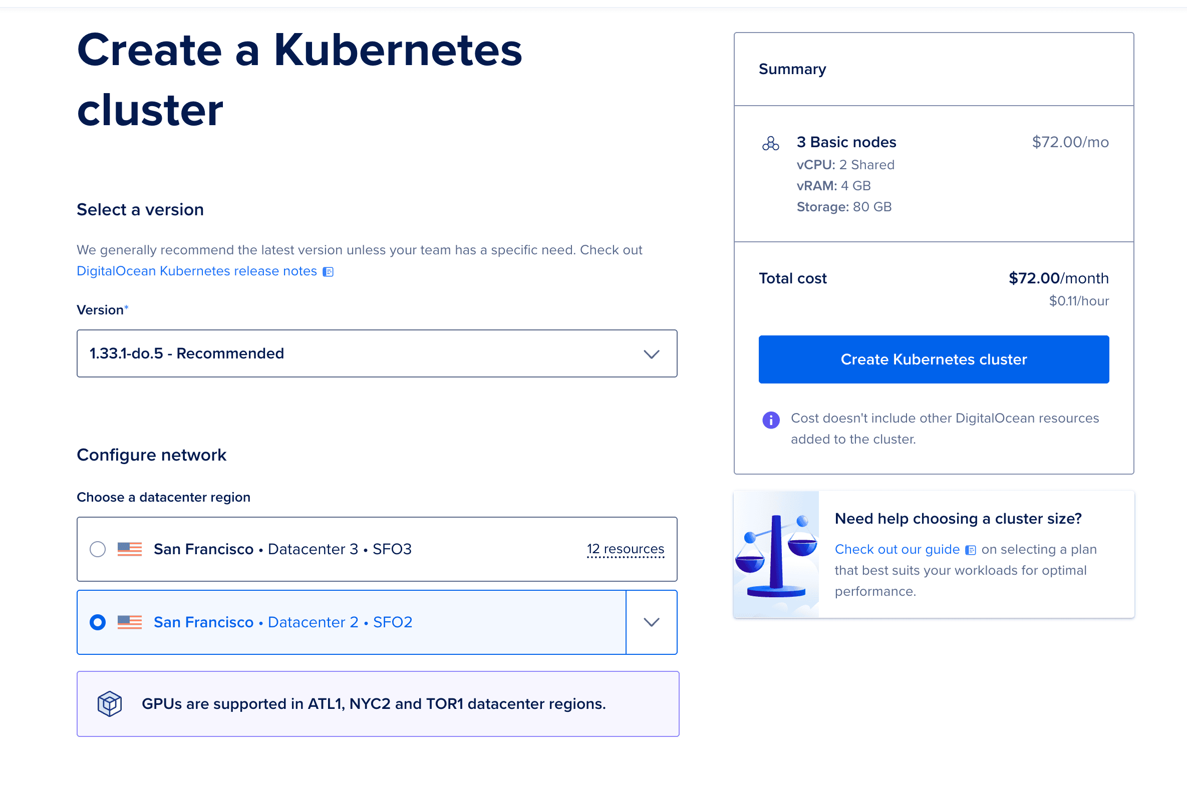 create kubernetes cluster