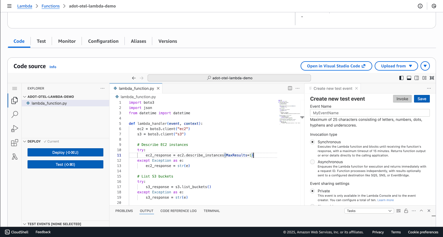 Test the Lambda Function