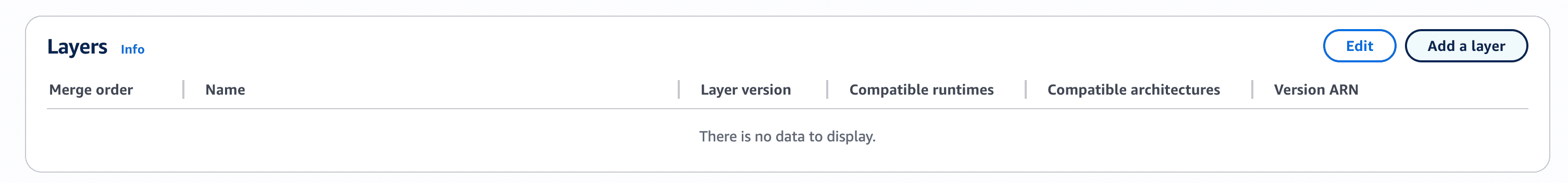 AWS Console: Add Lambda Function Layer