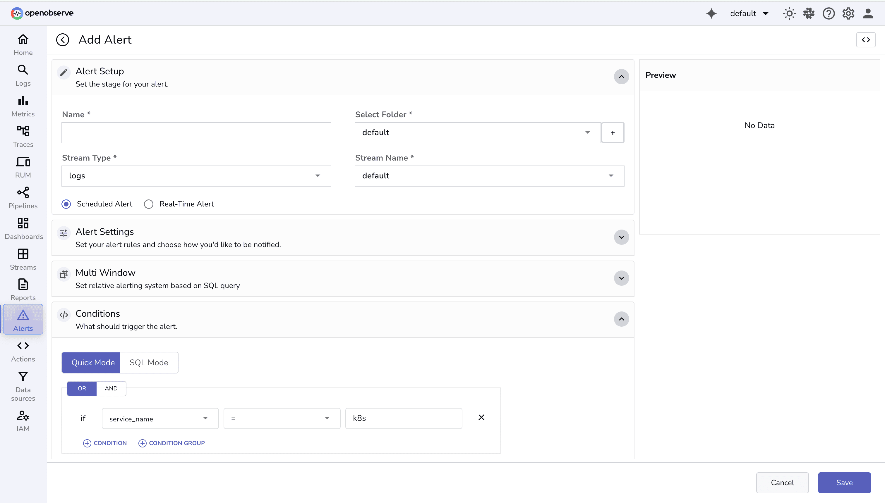 Alert Modes for Scheduled Alerts in OpenObserve