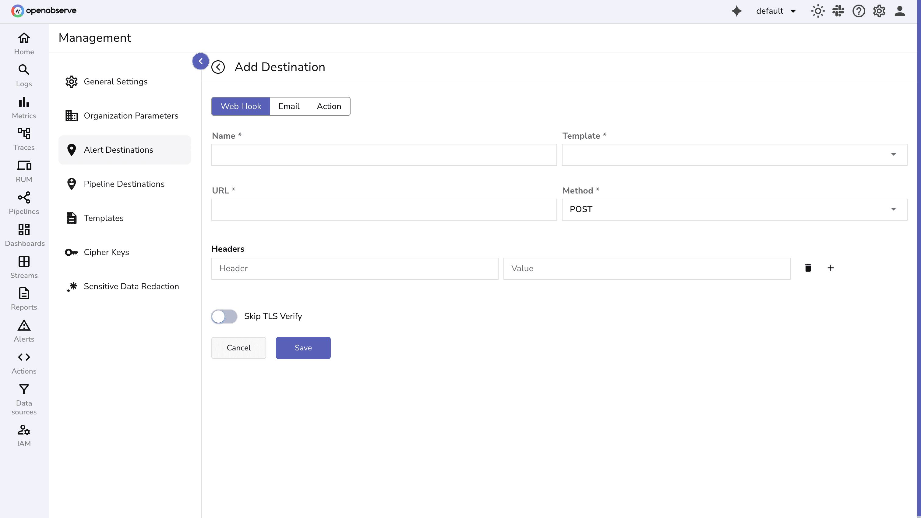 Setting up Alert Destinations