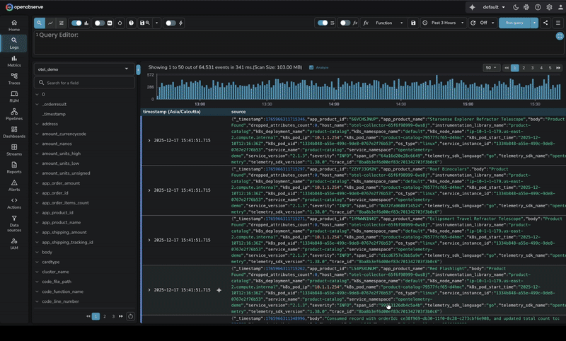 Analyze Button in OpenObserve Logs UI