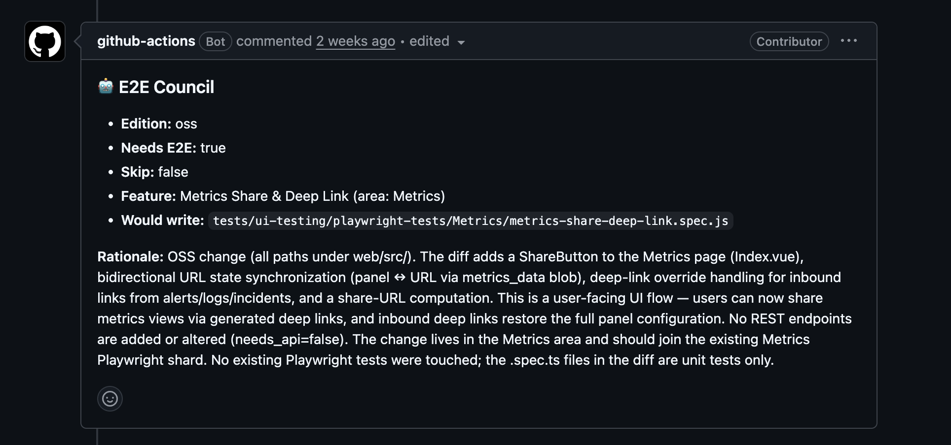 The Council triaging a real PR before writing any test code