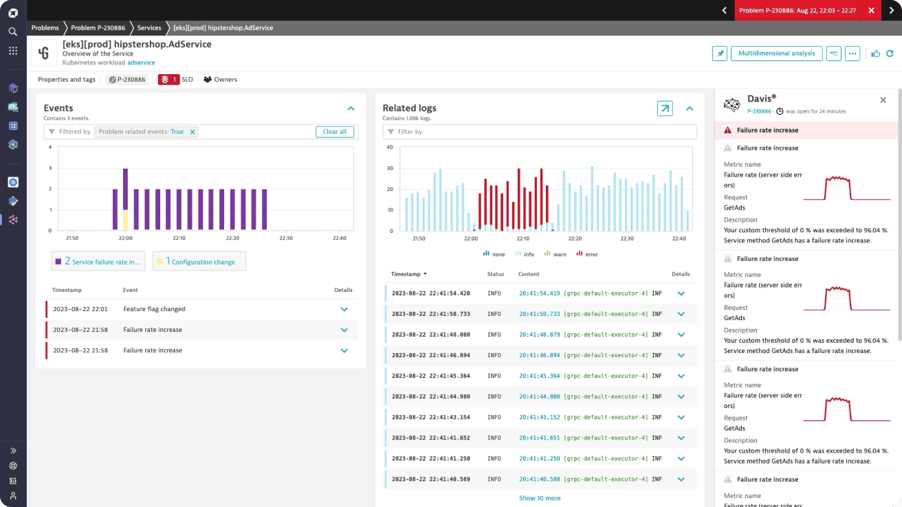 Datadog Alternatives: Dynatrace Dashboard