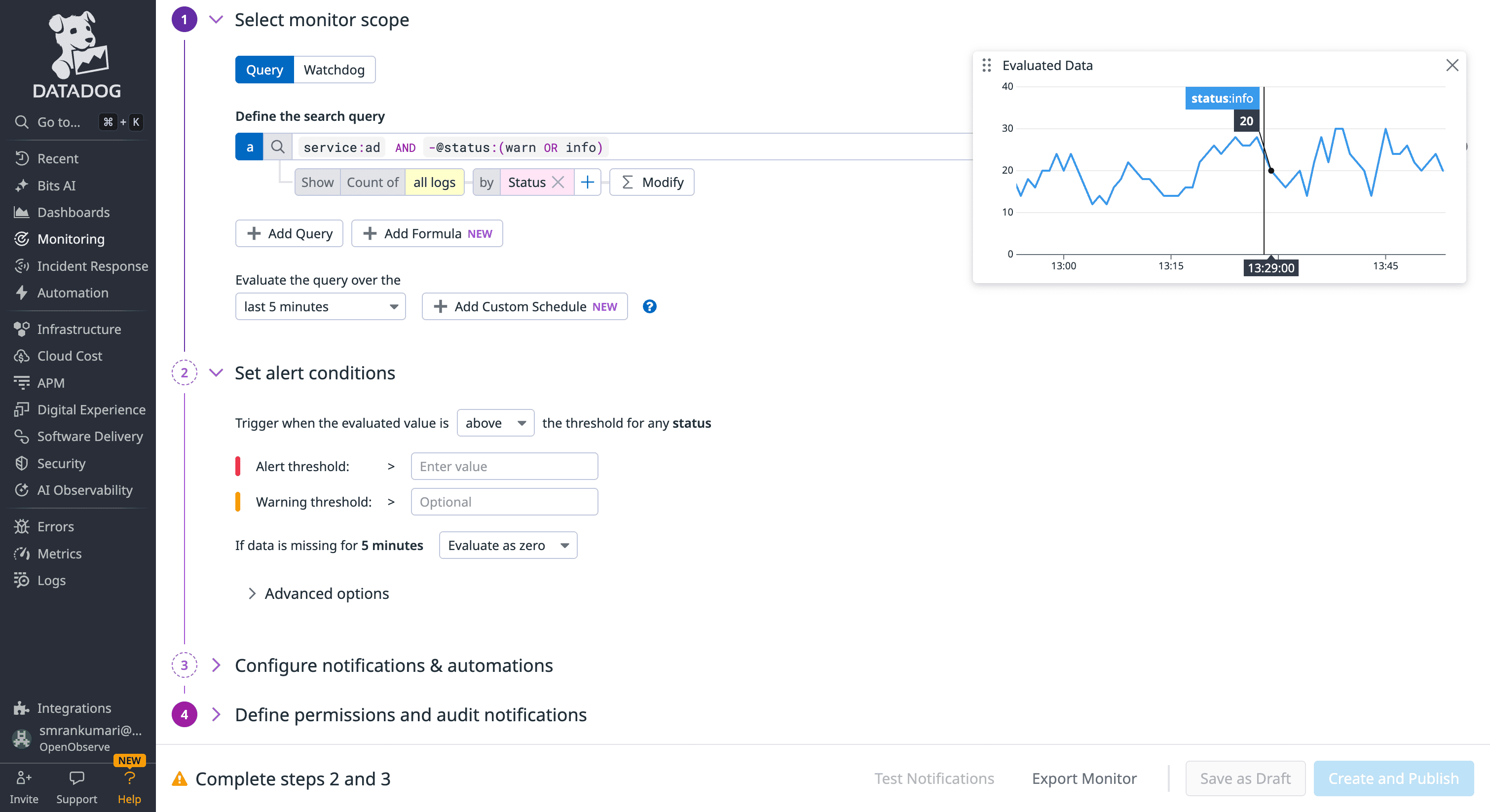 Datadog DSL and Query Builder for Log Monitor