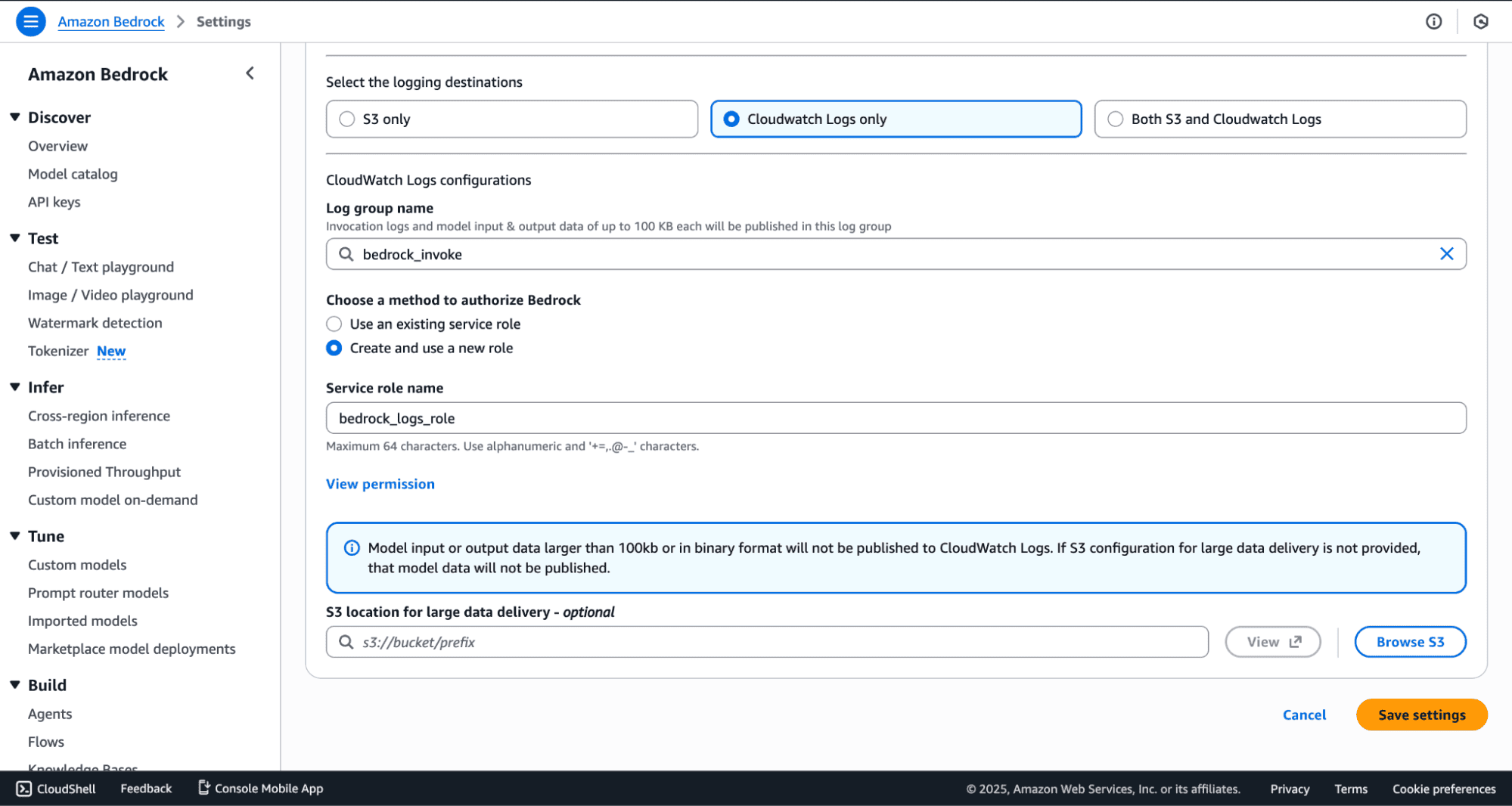 Select data types to include