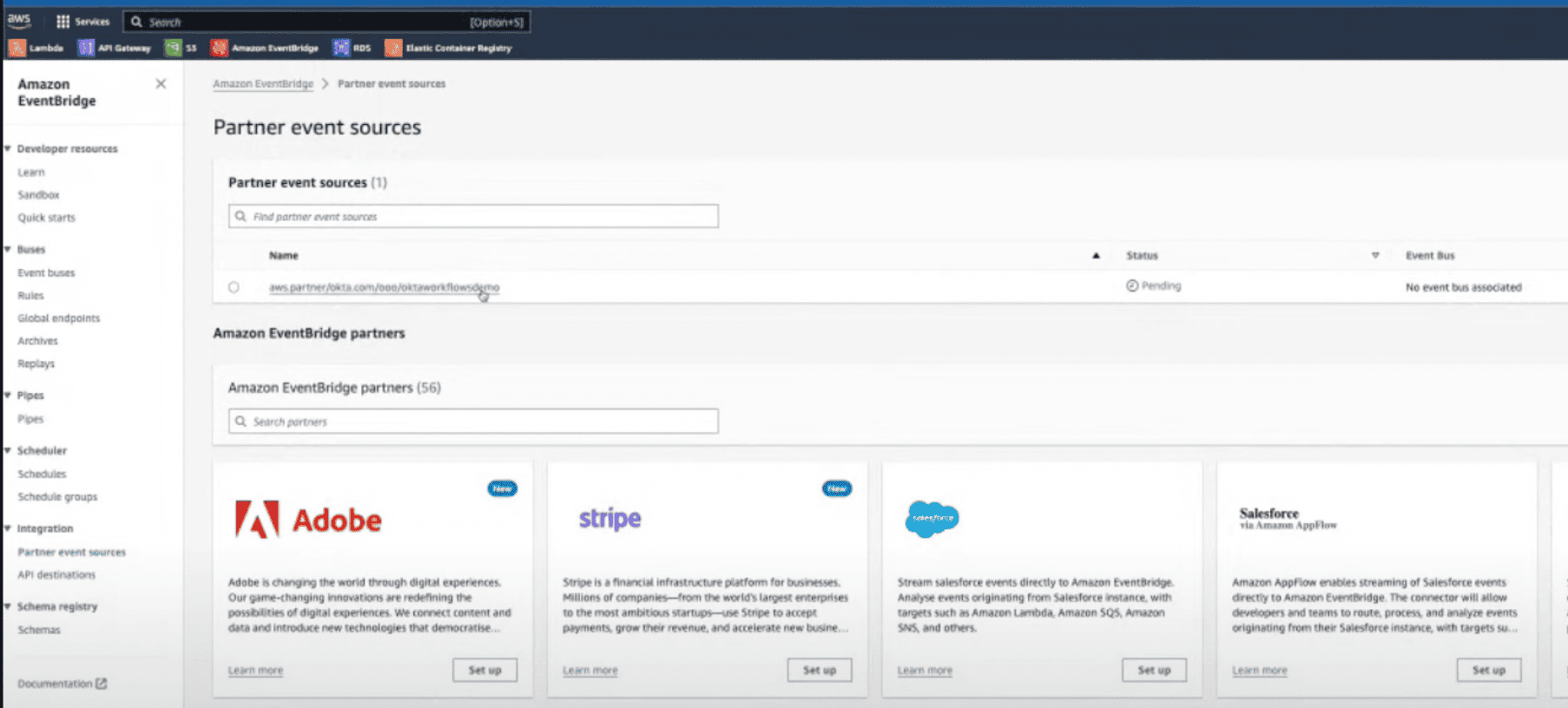 Okta eventbridge configuration