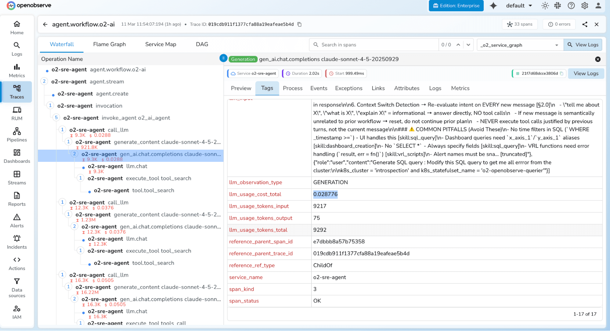 LLM Observability in OpenObserve