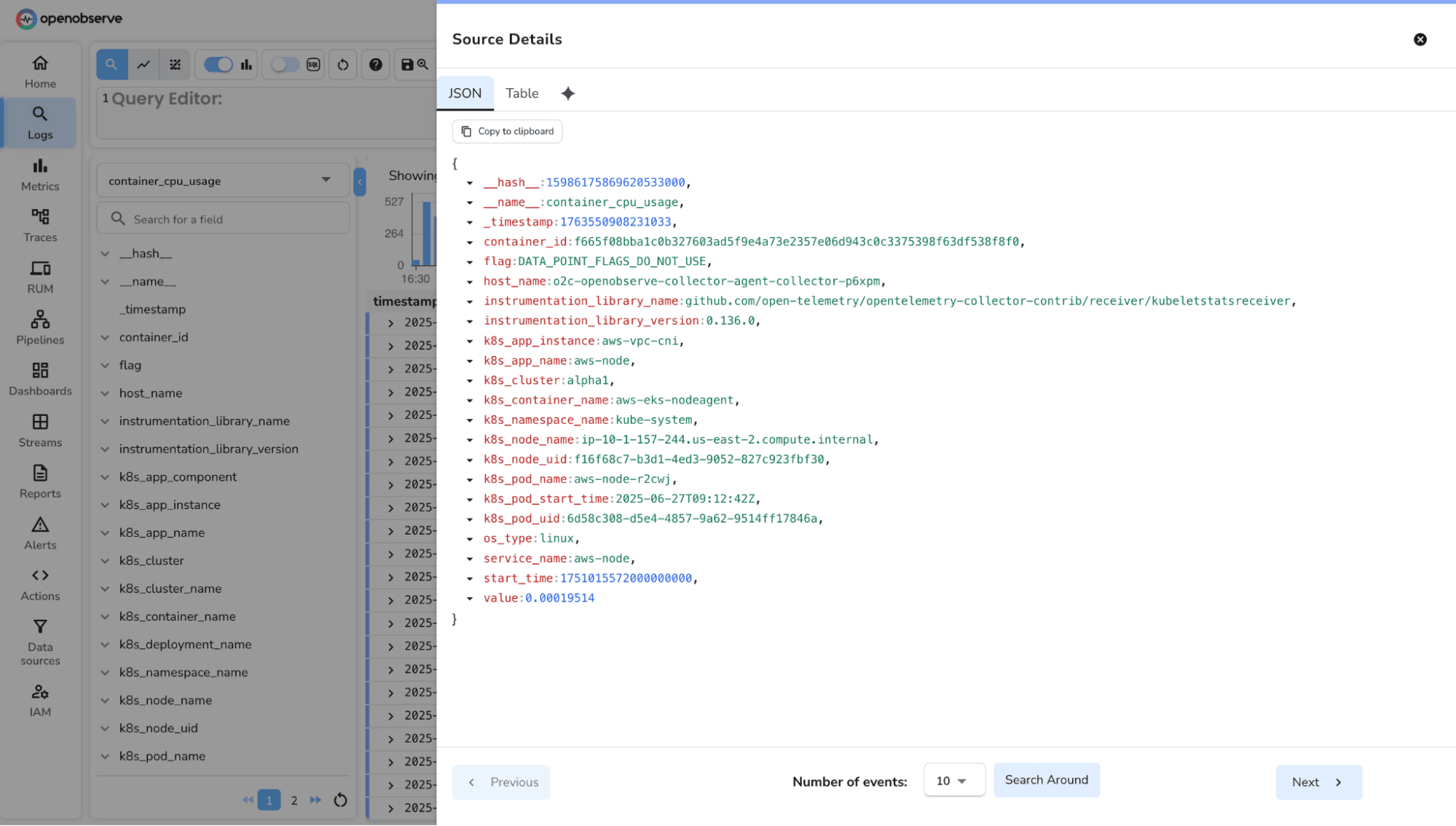 Metric in OpenObserve