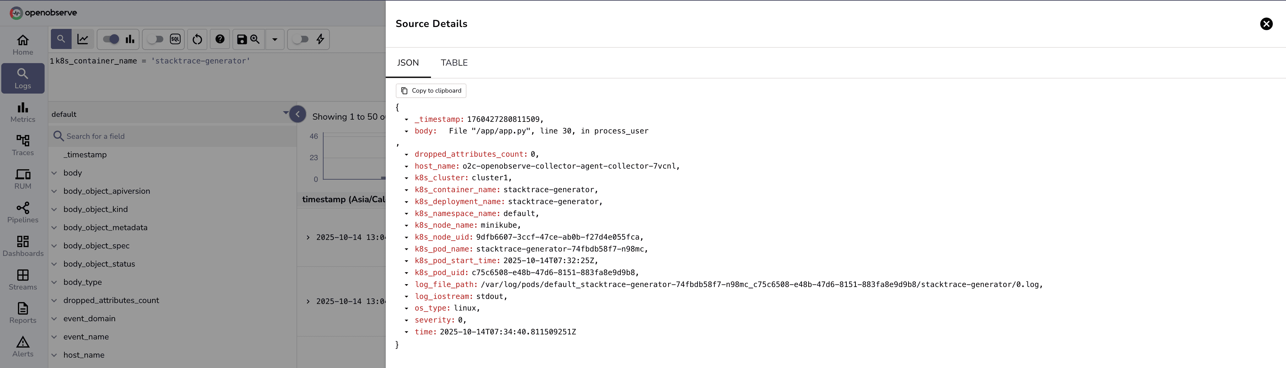 Fragmented event in Log UI- Isolated log detail