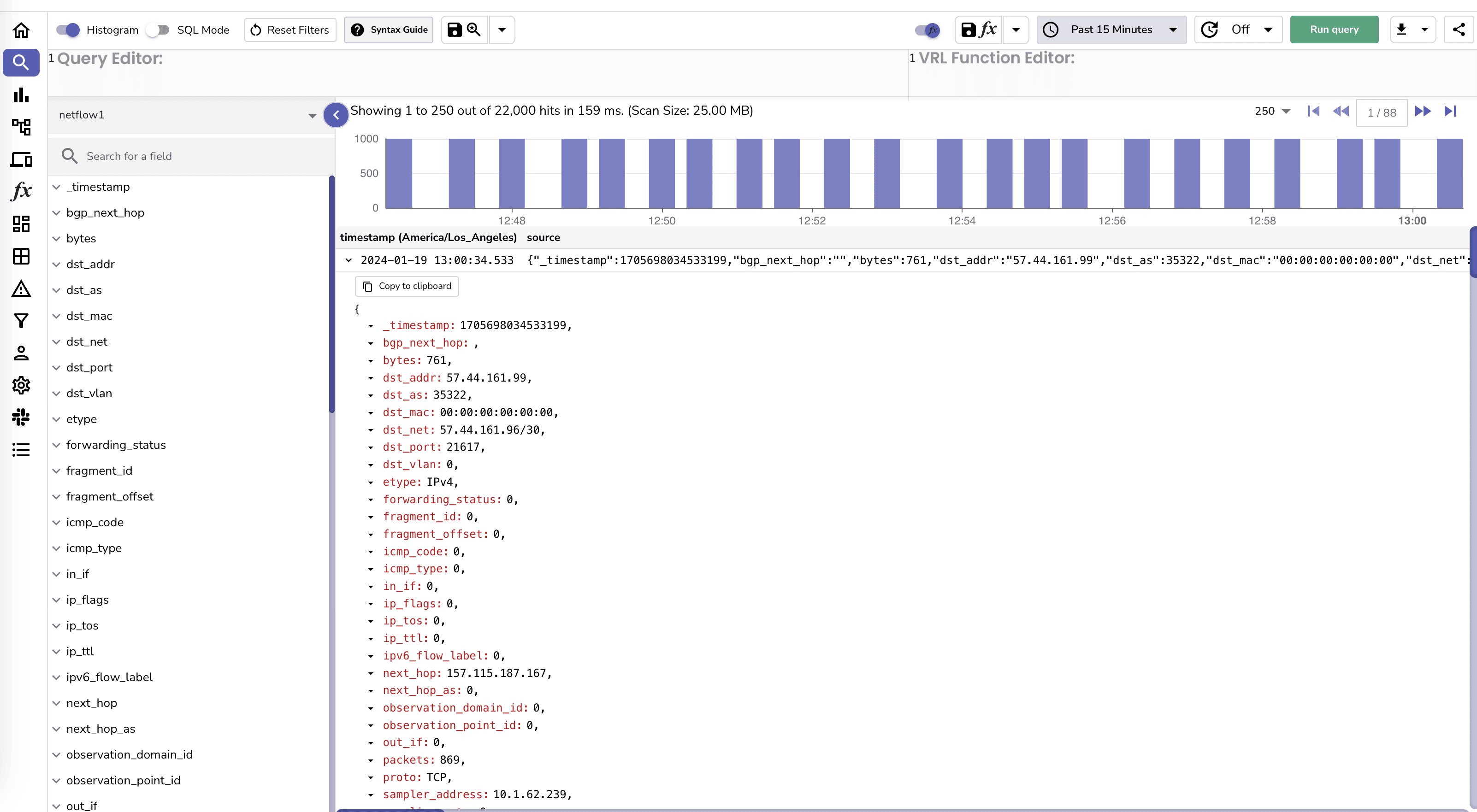 netflow logs in openobserve