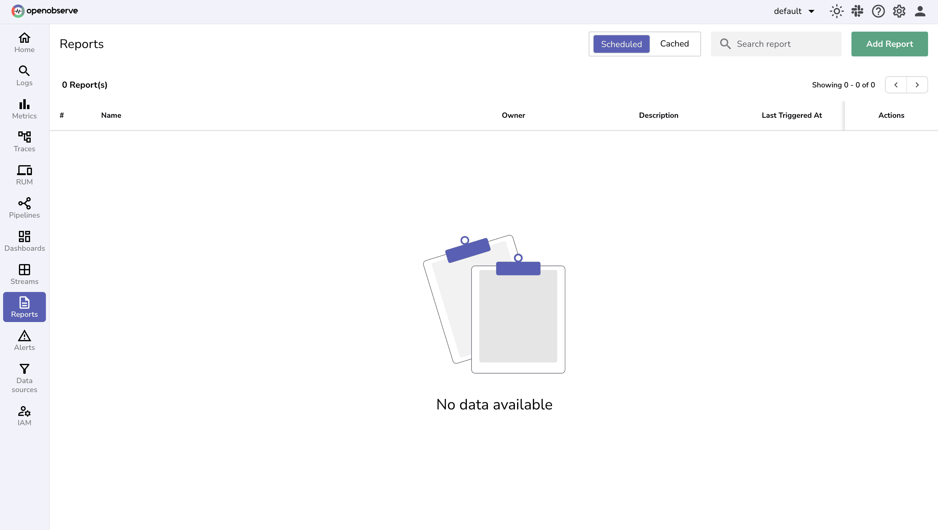 Create Report from dashboard in OpenObserve UI