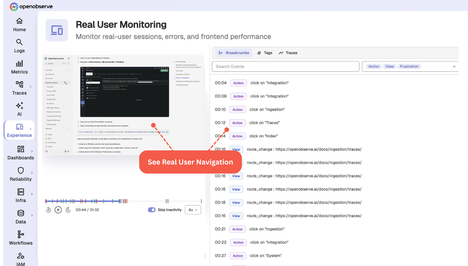 User Experience Monitoring