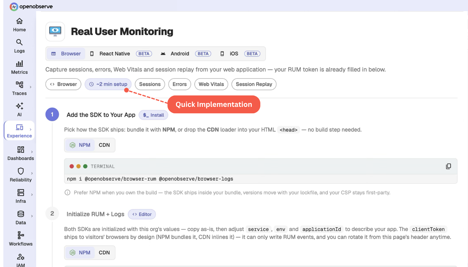 Quick Implementation