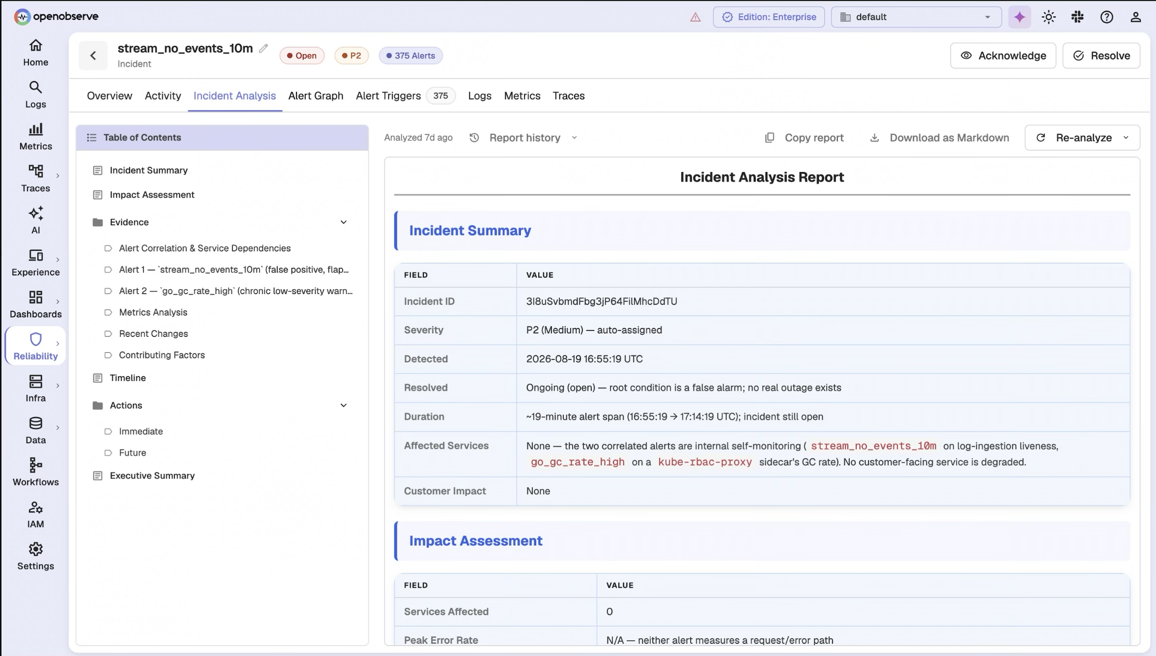 Autonomous Incident Analysis