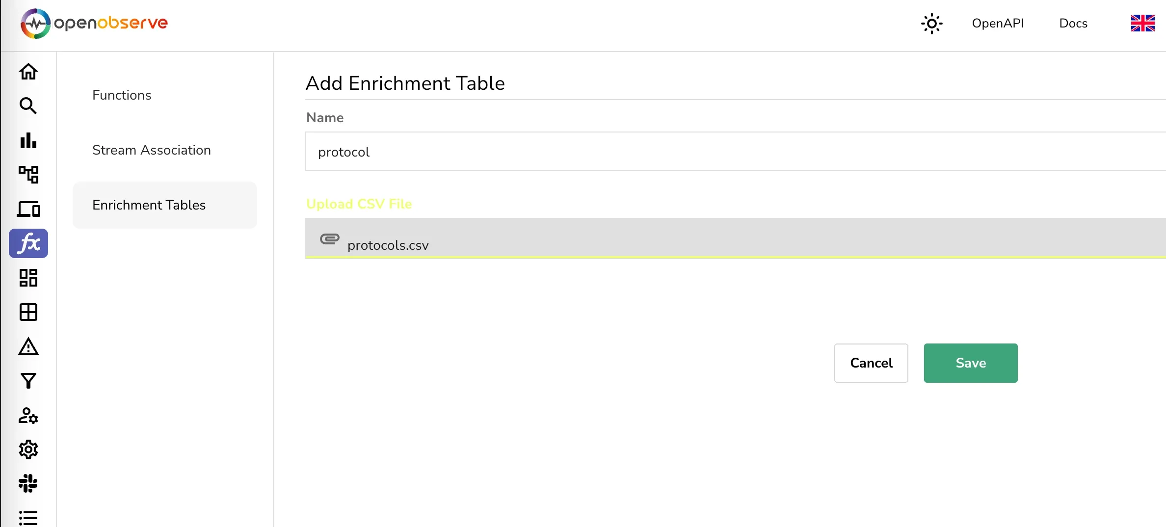 OpenObserve Enrichment Table