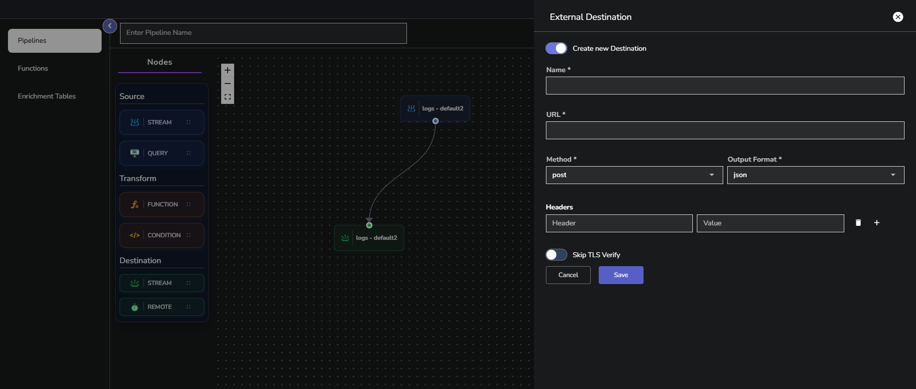 remote-destination-config-from-pipeline-editor
