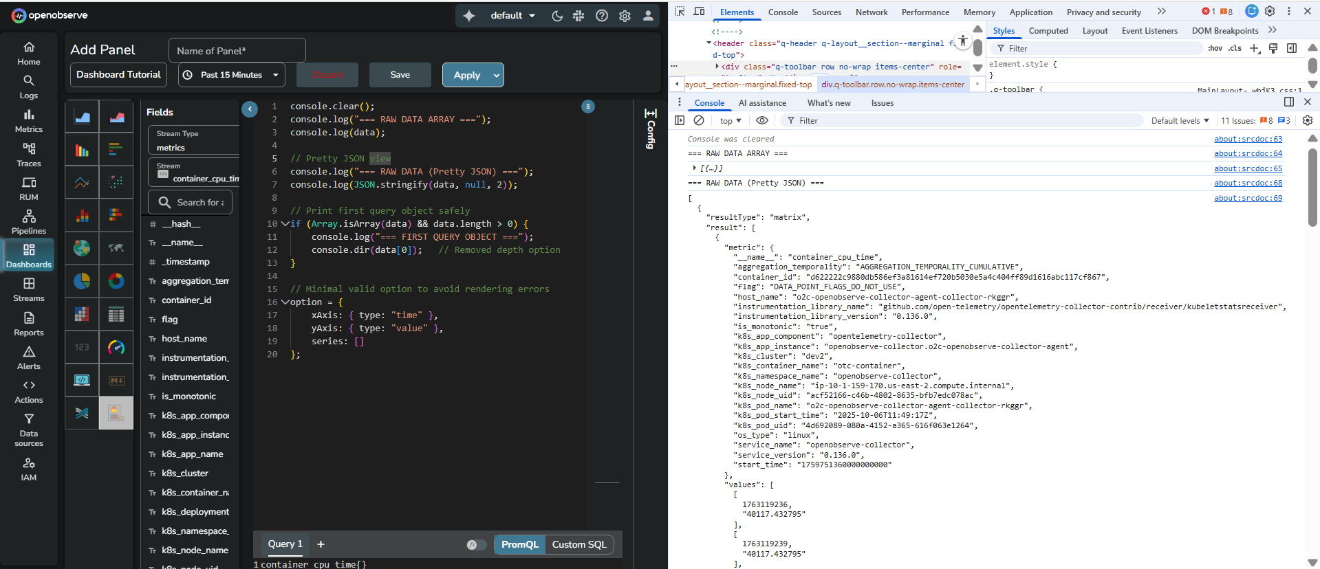 view-raw-metrics-data