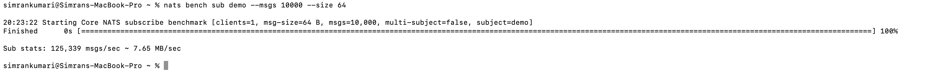 Subcriber Test in NATS