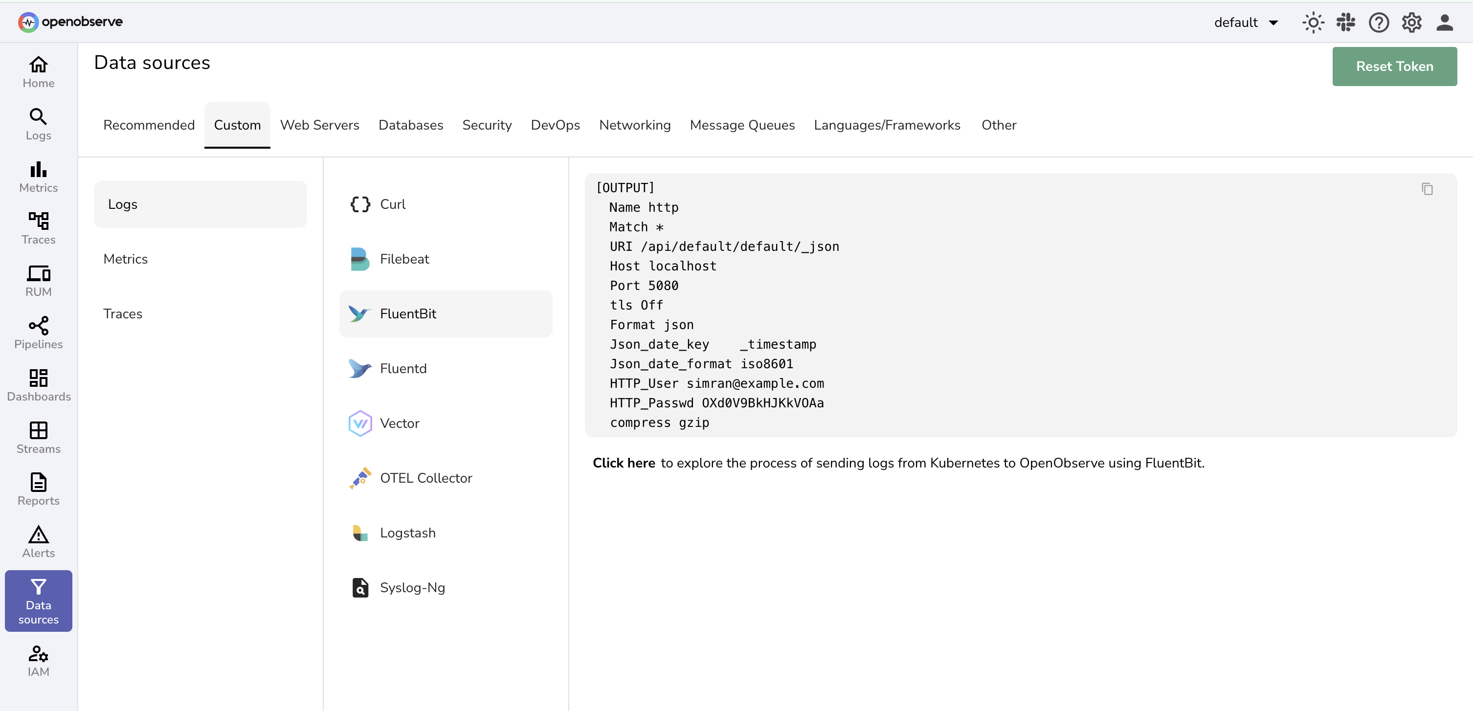 Collect OpenObserve Credentials